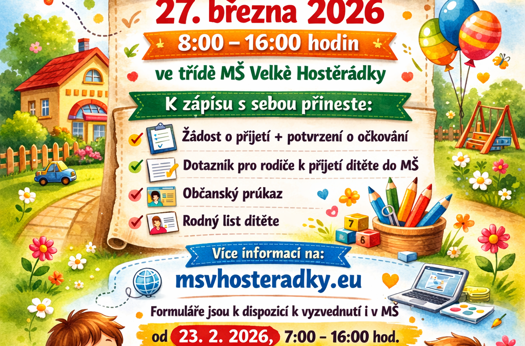 Zápis do MŠ pro školní rok 2026/2027